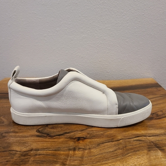 Vince Caden Colorblock White & Gray Leather Sneakers - Picture 8 of 13